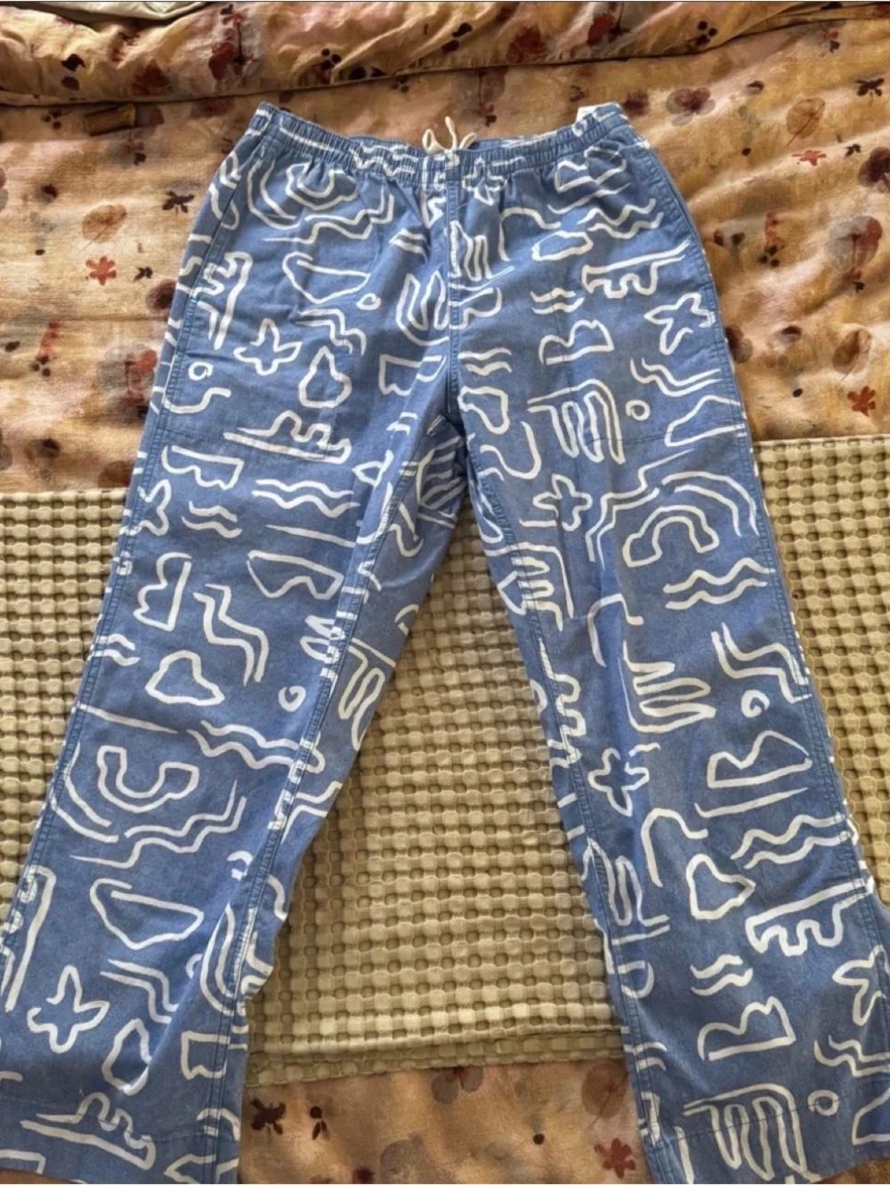 Patagonia Light Blue & White Printed Lounge Pants